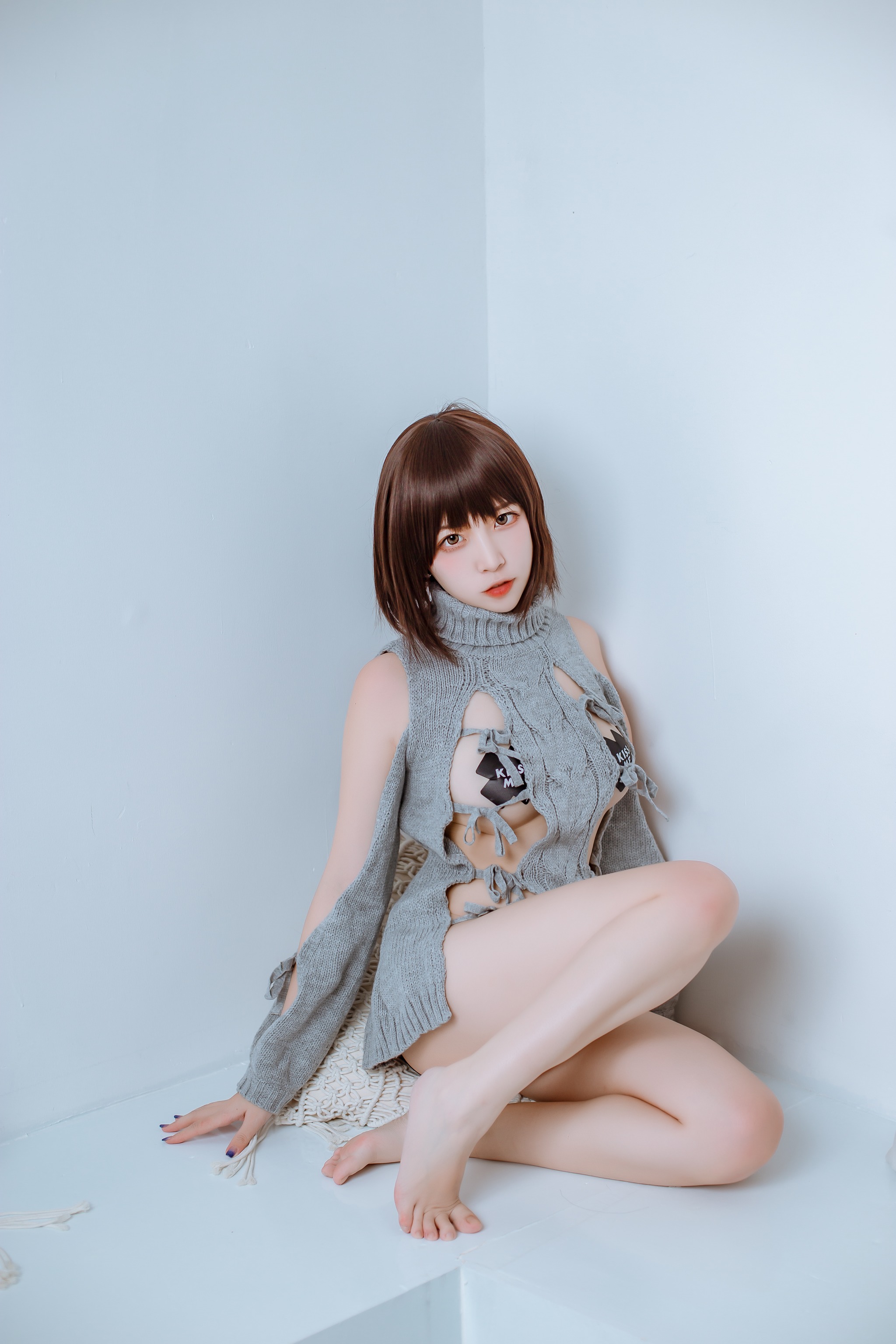 二佐Nisa - NO.075 二佐 私房洞洞毛衣 [66P2V]-XikXak
